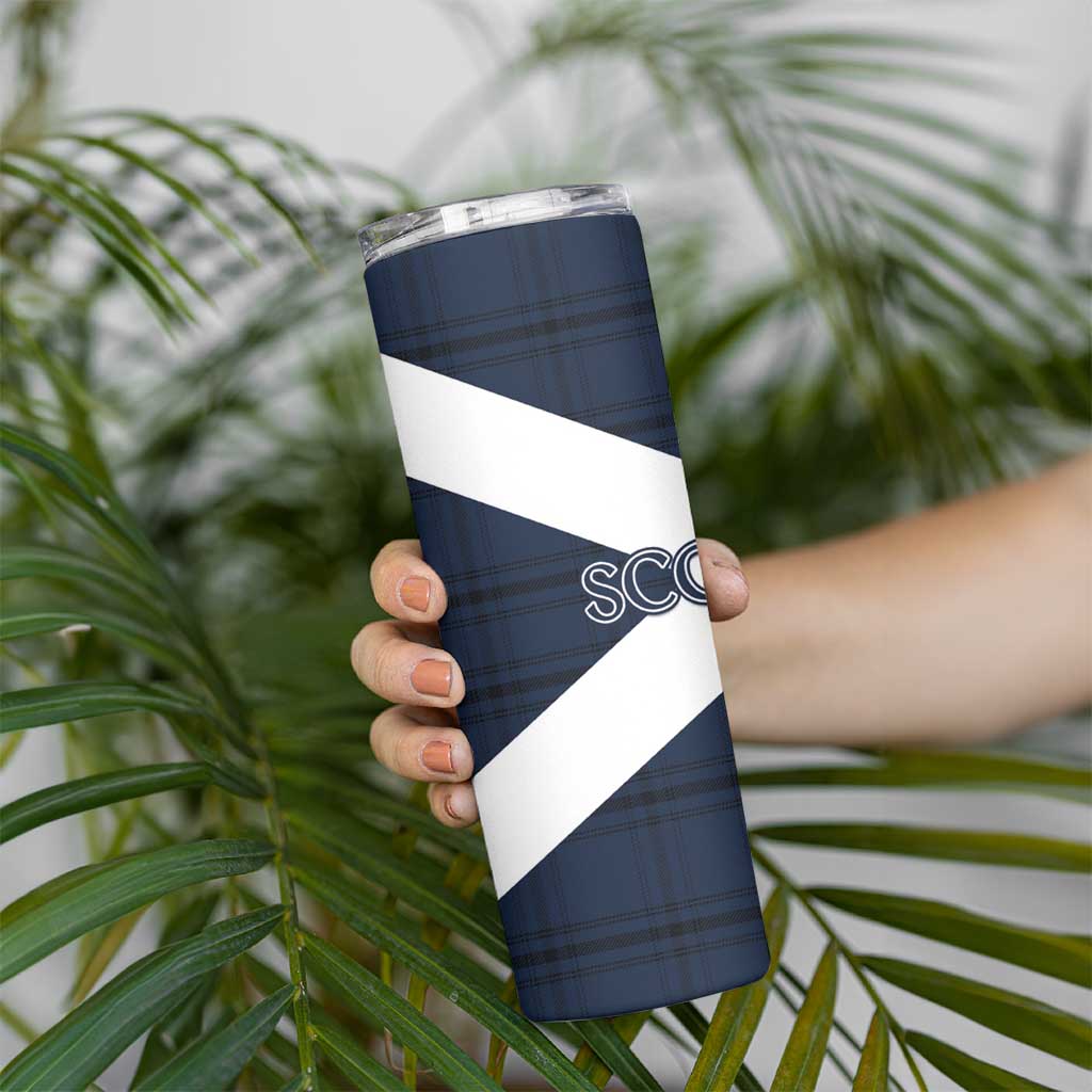 Scotland Tartan Football Skinny Tumbler Flag Style - Wonder Print Shop