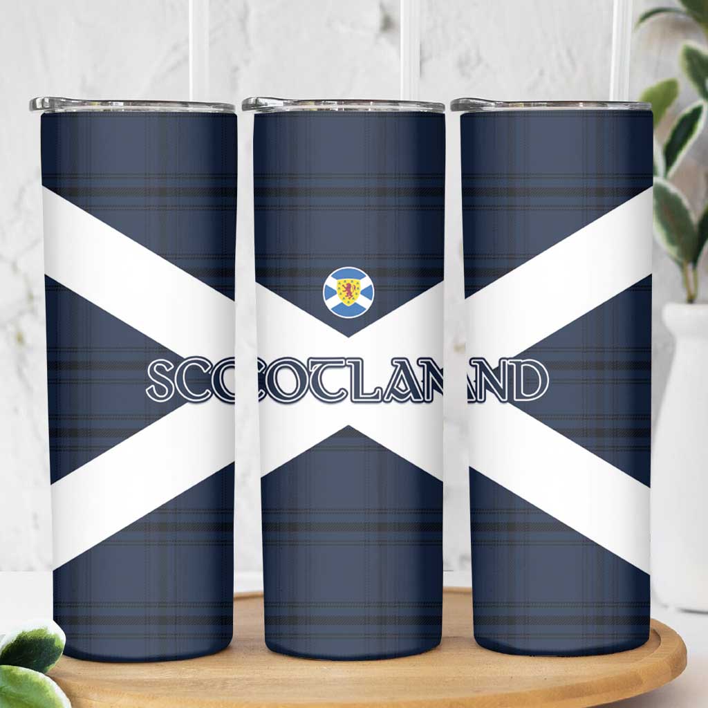 Scotland Tartan Football Skinny Tumbler Flag Style - Wonder Print Shop