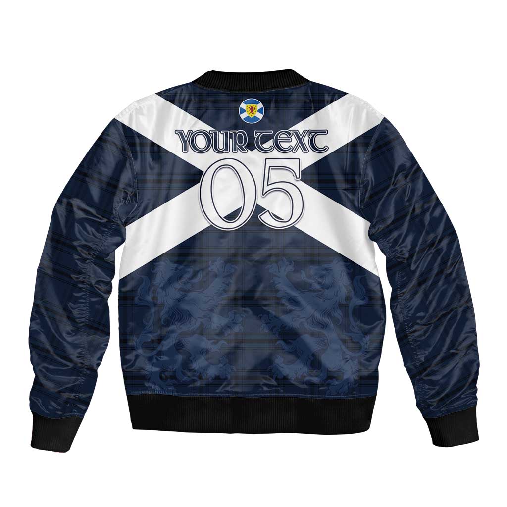 Custom Scotland Tartan Football Sleeve Zip Bomber Jacket Flag Style - Wonder Print Shop