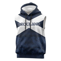 Custom Scotland Tartan Football Sleeveless Hoodie Flag Style - Wonder Print Shop