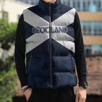 Custom Scotland Tartan Football Sleeveless Puffer Jacket Flag Style - Wonder Print Shop