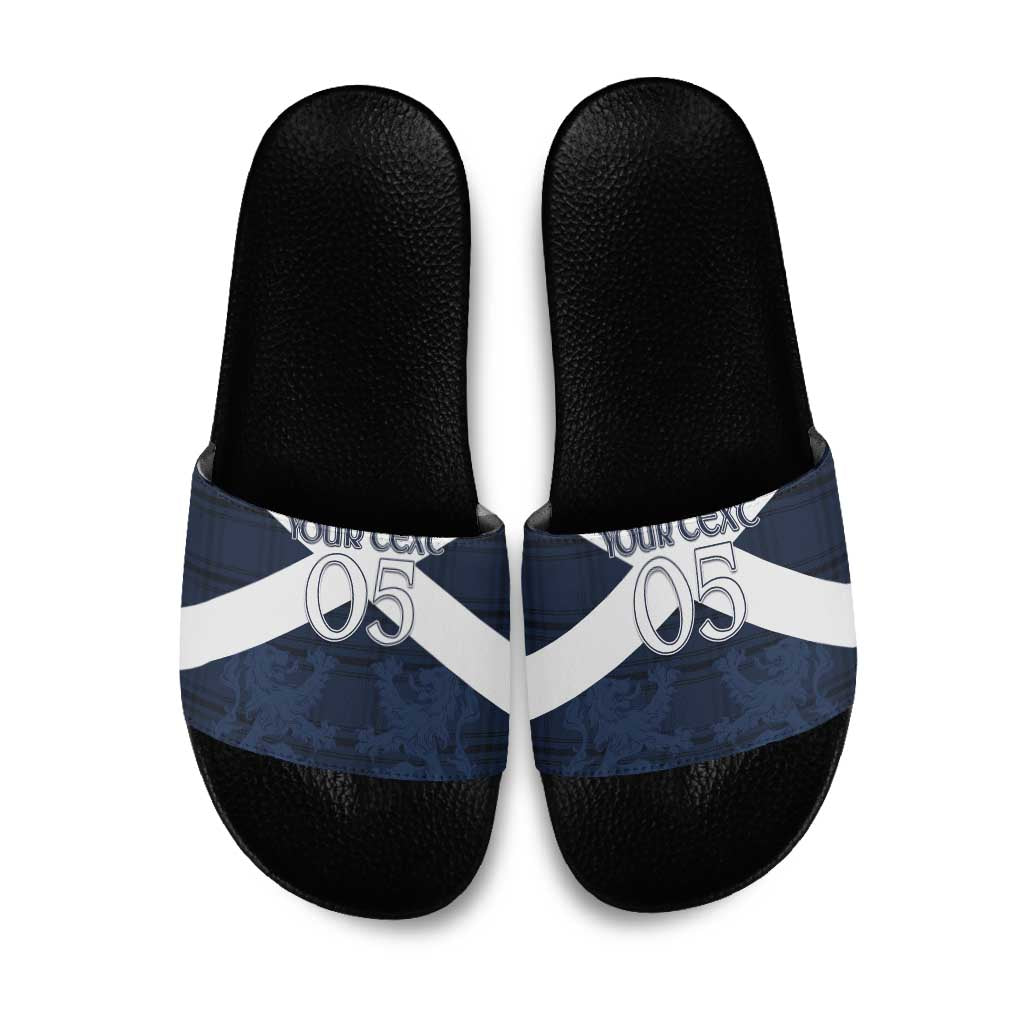 Custom Scotland Tartan Football Slide Sandals Flag Style - Wonder Print Shop