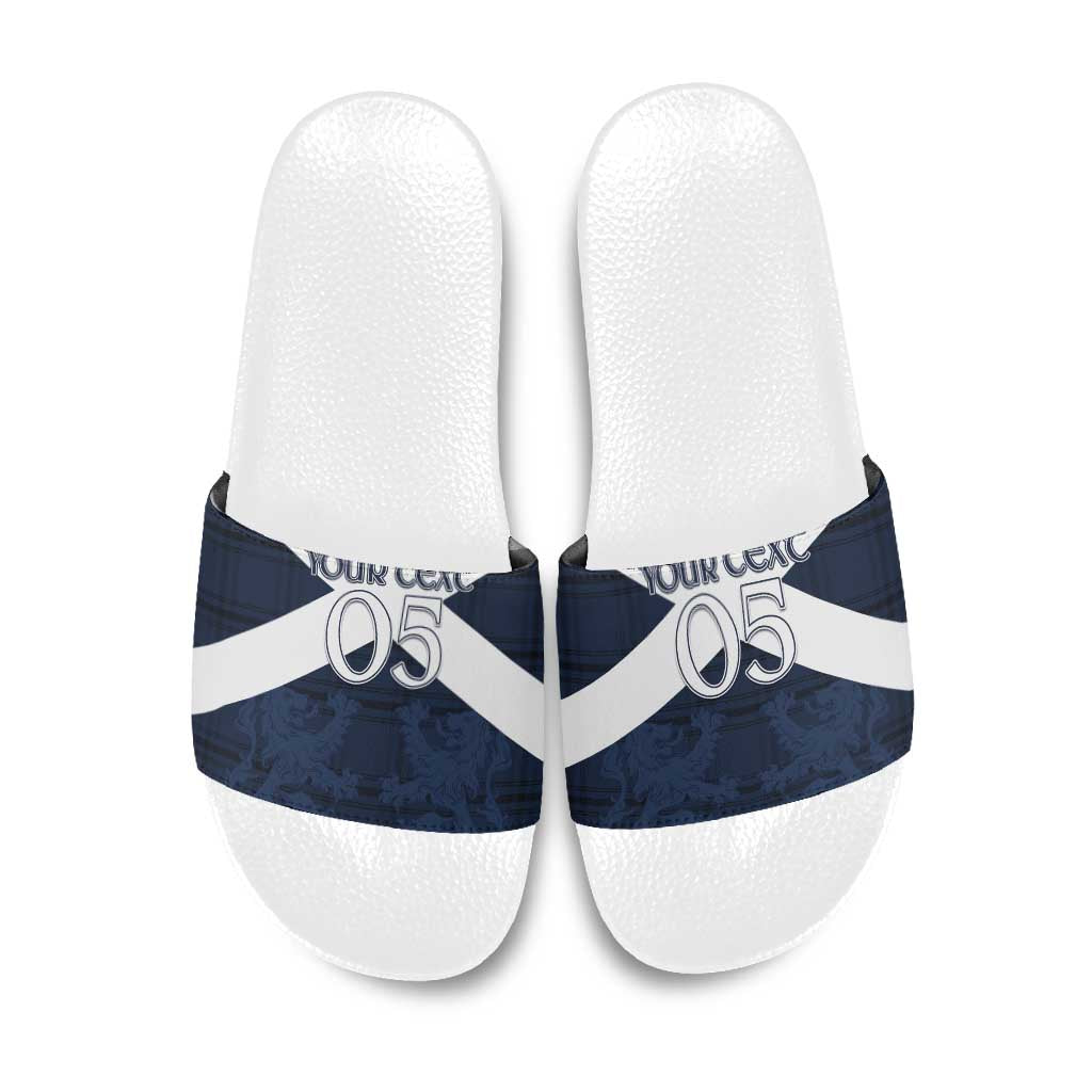 Custom Scotland Tartan Football Slide Sandals Flag Style - Wonder Print Shop