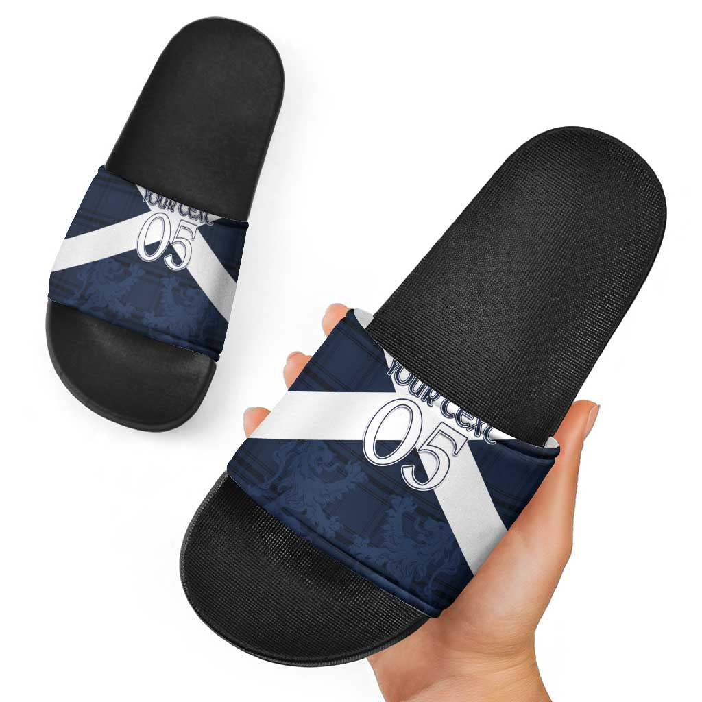 Custom Scotland Tartan Football Slide Sandals Flag Style - Wonder Print Shop
