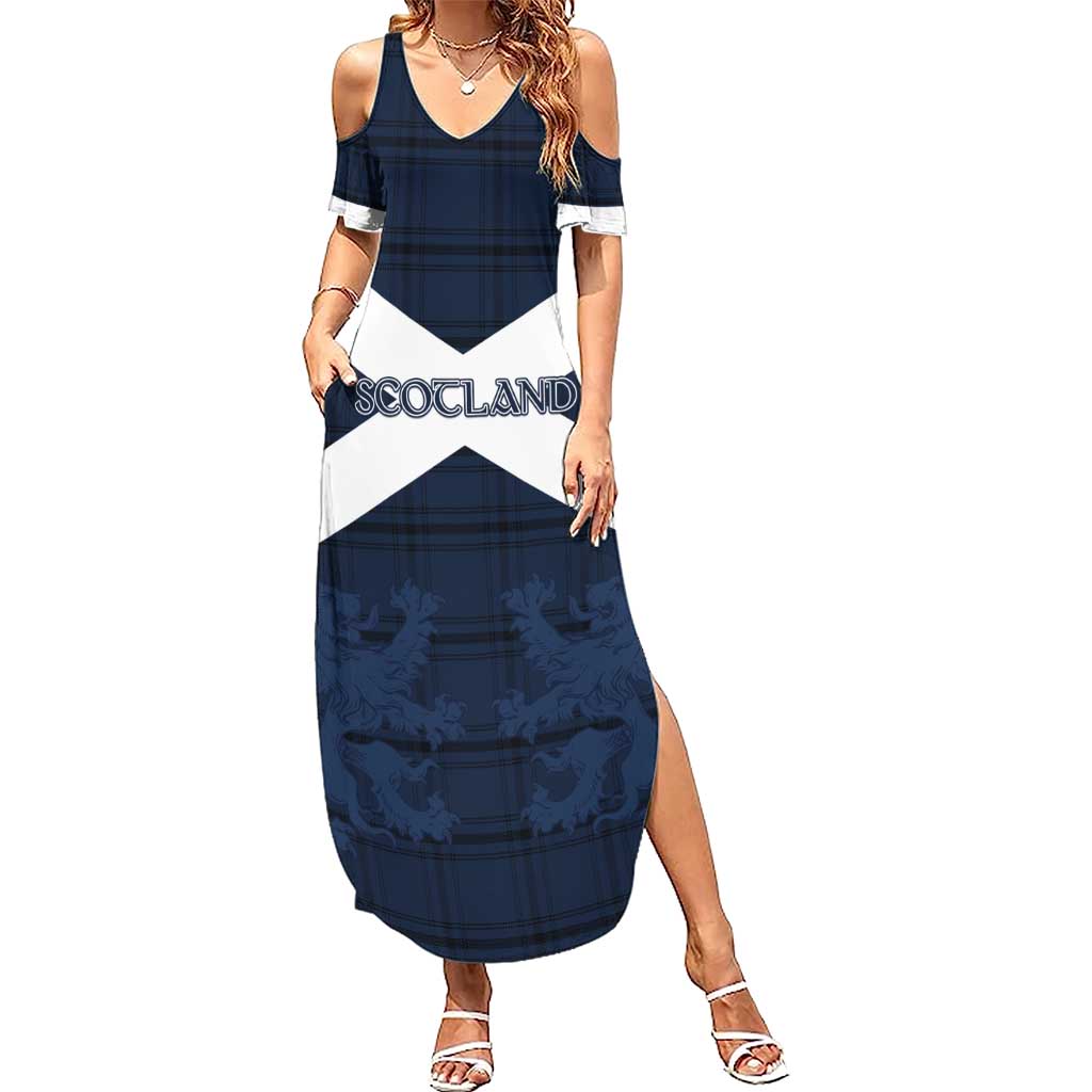 Custom Scotland Tartan Football Summer Maxi Dress Flag Style - Wonder Print Shop