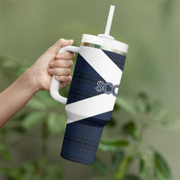 Scotland Tartan Football Tumbler With Handle Flag Style - Wonder Print Shop