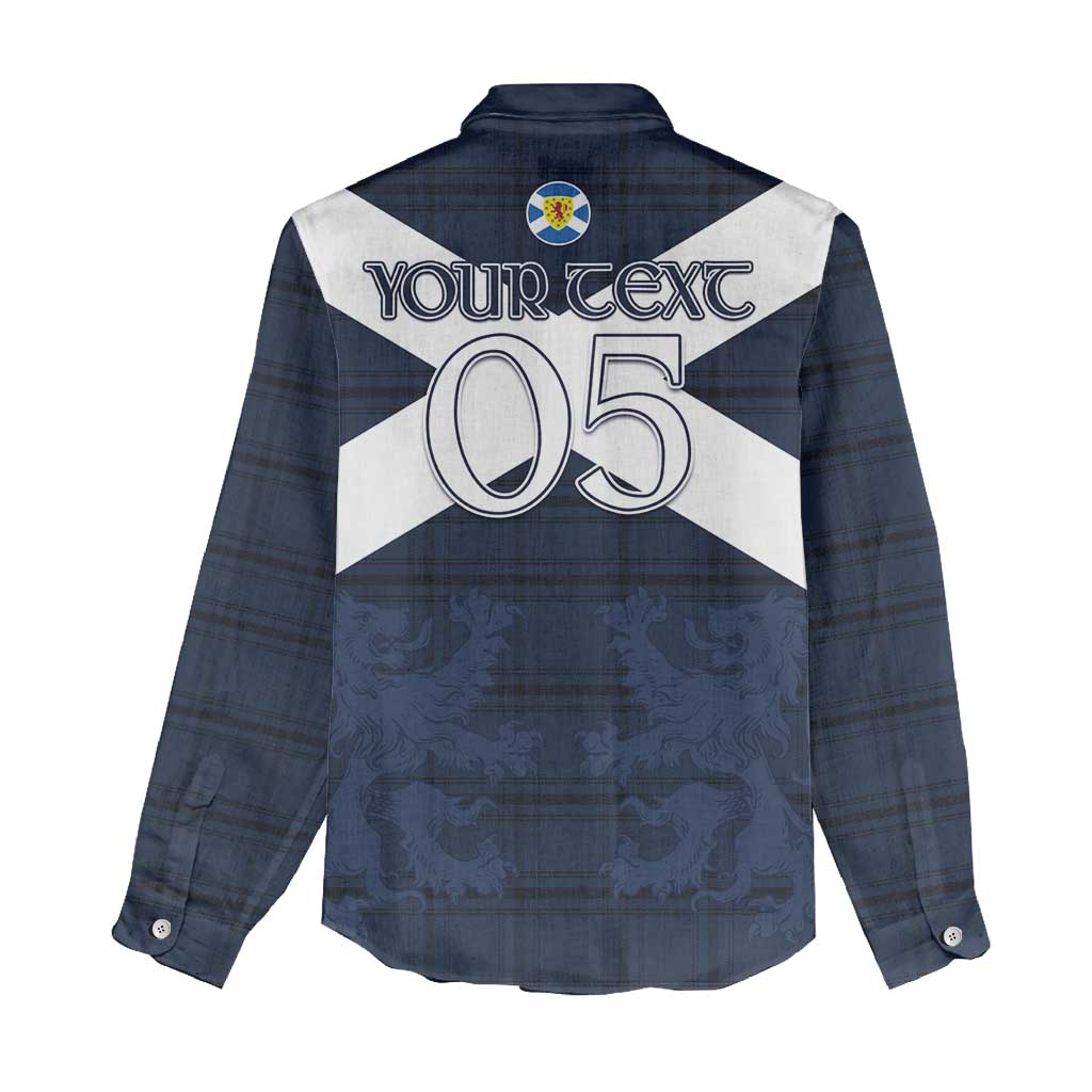 Custom Scotland Tartan Football Women Casual Shirt Flag Style - Wonder Print Shop