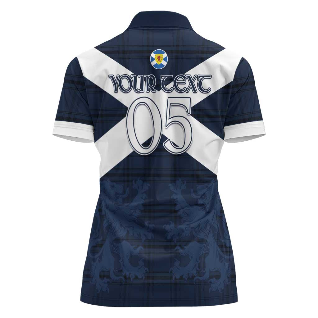 Custom Scotland Tartan Football Women Polo Shirt Flag Style - Wonder Print Shop