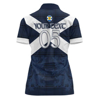 Custom Scotland Tartan Football Women Polo Shirt Flag Style - Wonder Print Shop