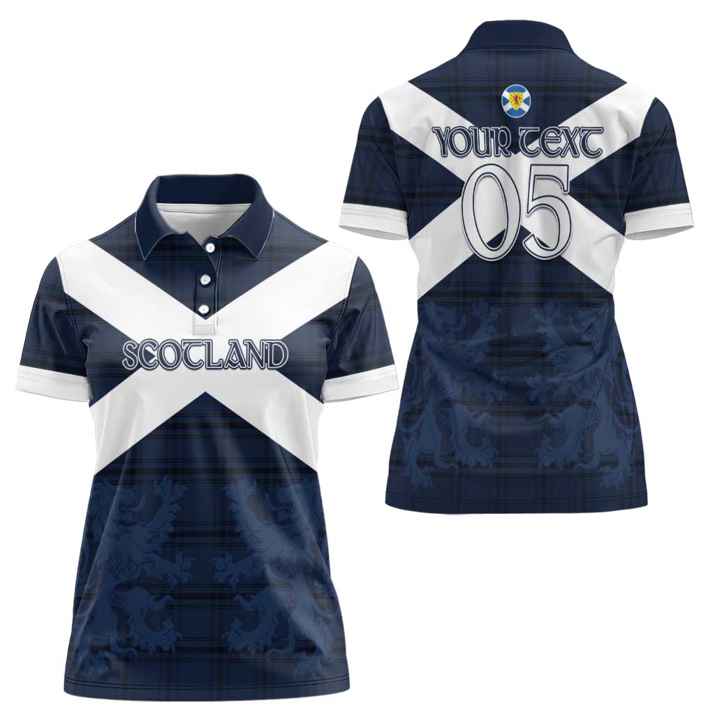 Custom Scotland Tartan Football Women Polo Shirt Flag Style - Wonder Print Shop