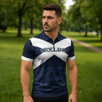 Custom Scotland Tartan Football Zipper Polo Shirt Flag Style - Wonder Print Shop