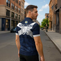 Custom Scotland Tartan Football Zipper Polo Shirt Flag Style - Wonder Print Shop