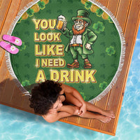 Happy St Patrick's Day Beach Blanket Leprechaun With Beer