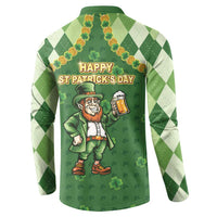 Happy St Patrick's Day Button Sweatshirt Leprechaun With Beer