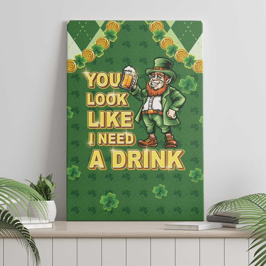 Happy St Patrick's Day Canvas Wall Art Leprechaun With Beer