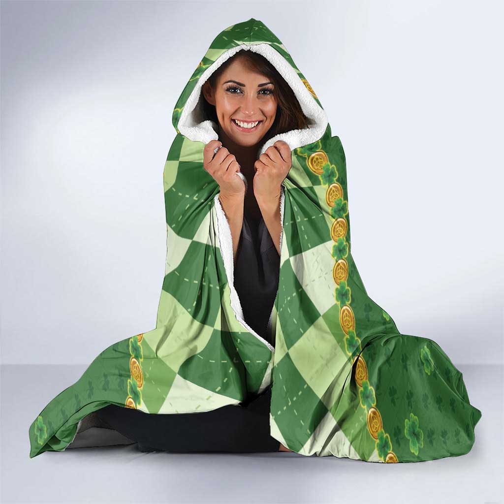 Happy St Patrick's Day Hooded Blanket Leprechaun With Beer