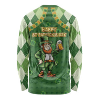 Happy St Patrick's Day Long Sleeve Shirt Leprechaun With Beer