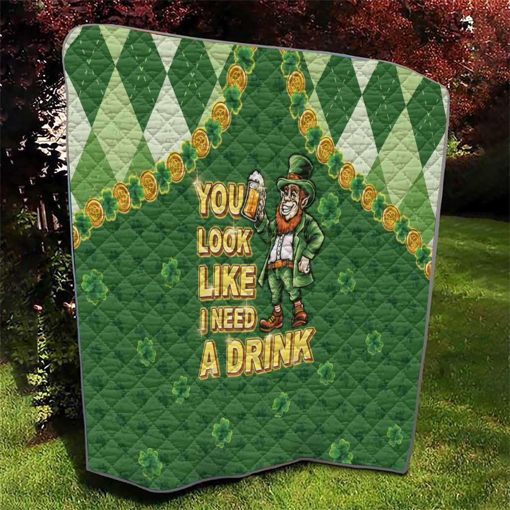 Happy St Patrick's Day Quilt Leprechaun With Beer