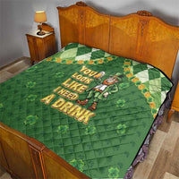 Happy St Patrick's Day Quilt Leprechaun With Beer