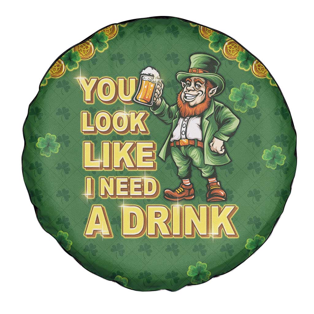 Happy St Patrick's Day Spare Tire Cover Leprechaun With Beer