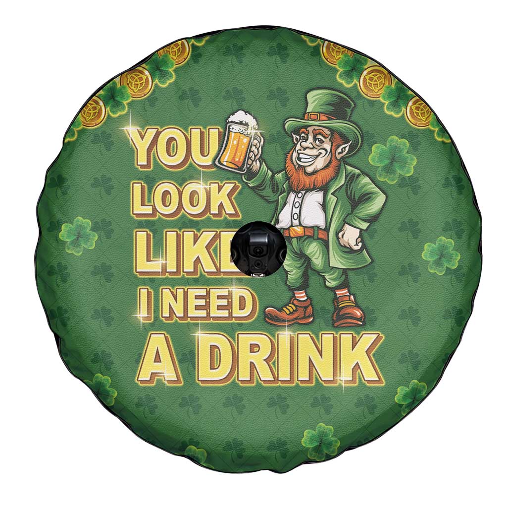Happy St Patrick's Day Spare Tire Cover Leprechaun With Beer