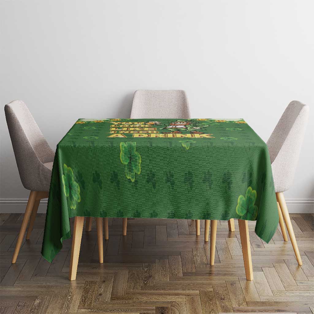 Happy St Patrick's Day Tablecloth Leprechaun With Beer