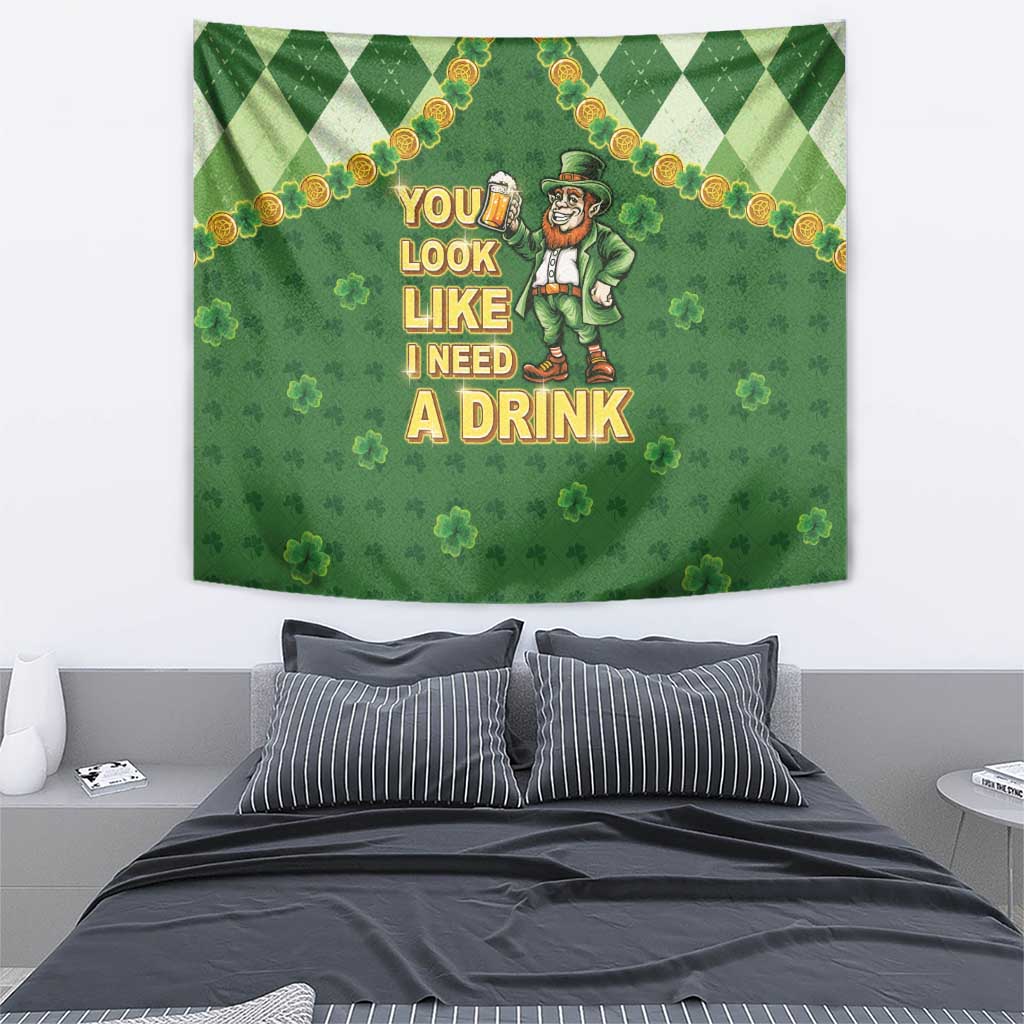 Happy St Patrick's Day Tapestry Leprechaun With Beer