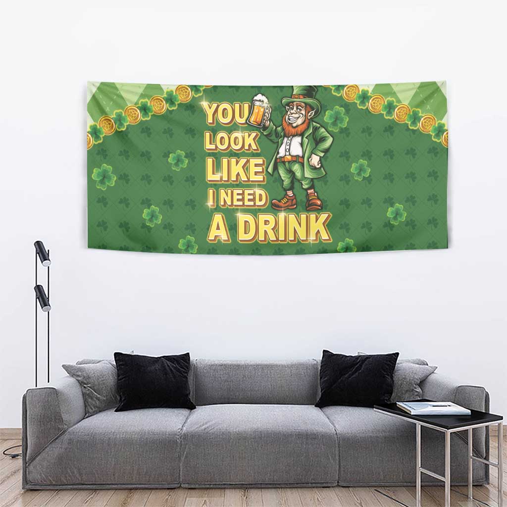 Happy St Patrick's Day Tapestry Leprechaun With Beer