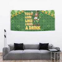 Happy St Patrick's Day Tapestry Leprechaun With Beer