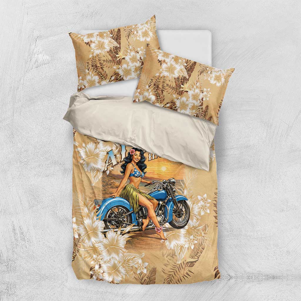 Aloha Hawaii Biker Bedding Set Ride To Paradise