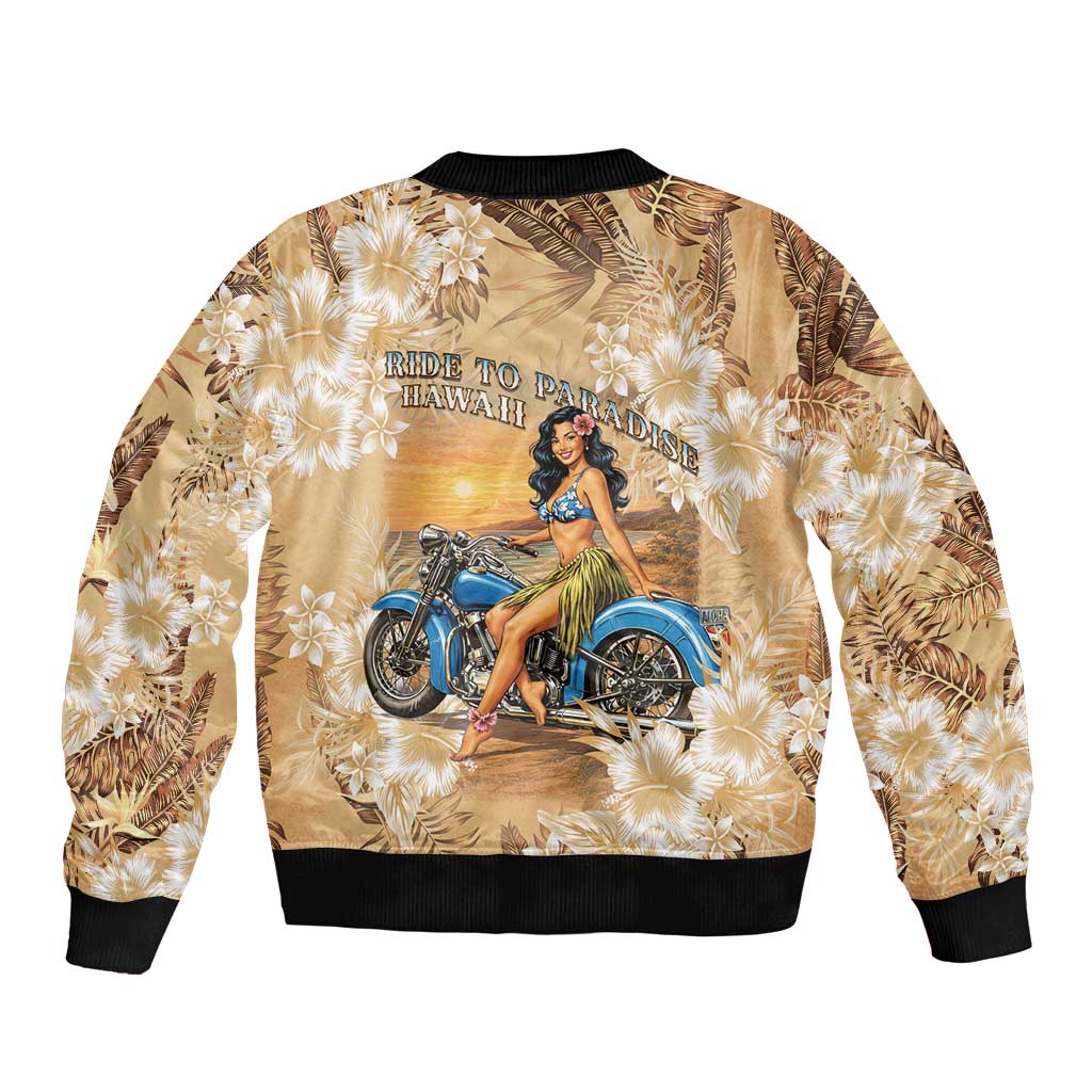 Aloha Hawaii Biker Bomber Jacket Ride To Paradise