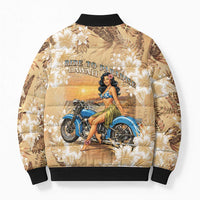 Aloha Hawaii Biker Bomber Puffer Jacket Ride To Paradise