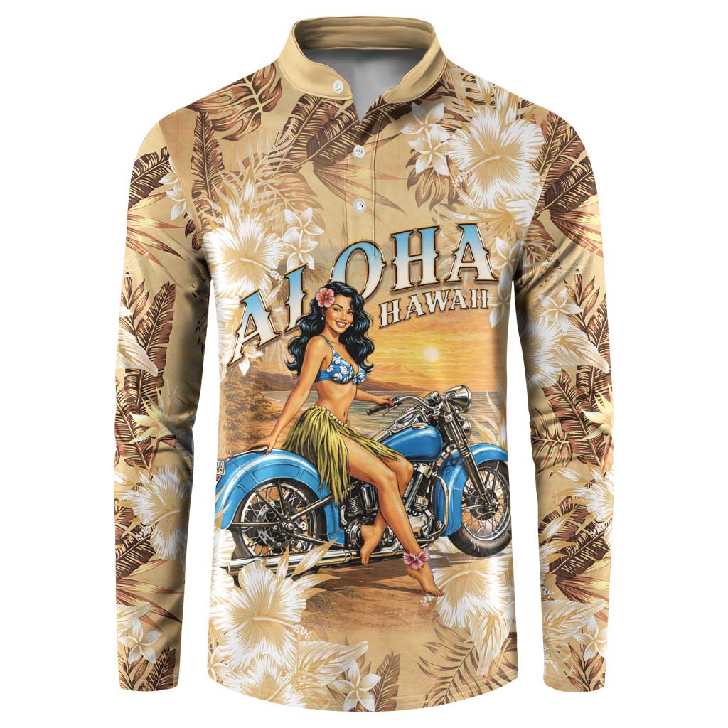 Aloha Hawaii Biker Button Sweatshirt Ride To Paradise
