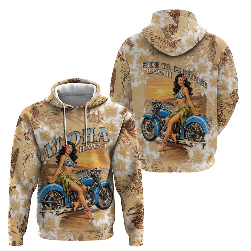 Aloha Hawaii Biker Hoodie Ride To Paradise