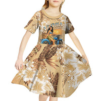Aloha Hawaii Biker Kid Short Sleeve Dress Ride To Paradise