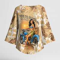 Aloha Hawaii Biker Kimono Sleeve Blouse Ride To Paradise