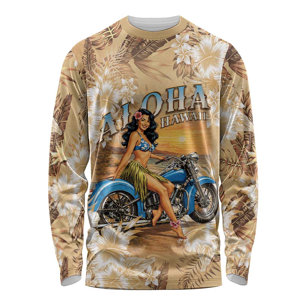 Aloha Hawaii Biker Long Sleeve Shirt Ride To Paradise