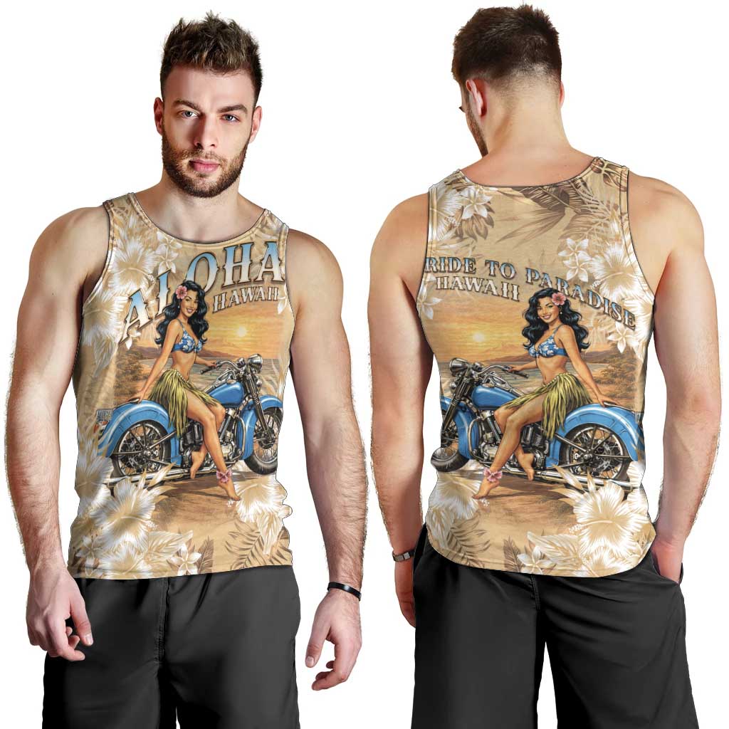 Aloha Hawaii Biker Men Tank Top Ride To Paradise