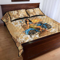 Aloha Hawaii Biker Quilt Bed Set Ride To Paradise