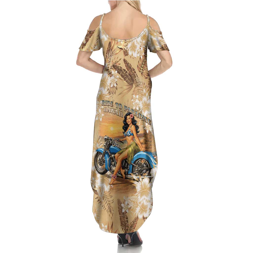 Aloha Hawaii Biker Summer Maxi Dress Ride To Paradise