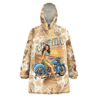 Aloha Hawaii Biker Wearable Blanket Hoodie Ride To Paradise