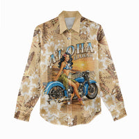 Aloha Hawaii Biker Women Casual Shirt Ride To Paradise