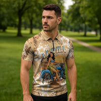 Aloha Hawaii Biker Zipper Polo Shirt Ride To Paradise