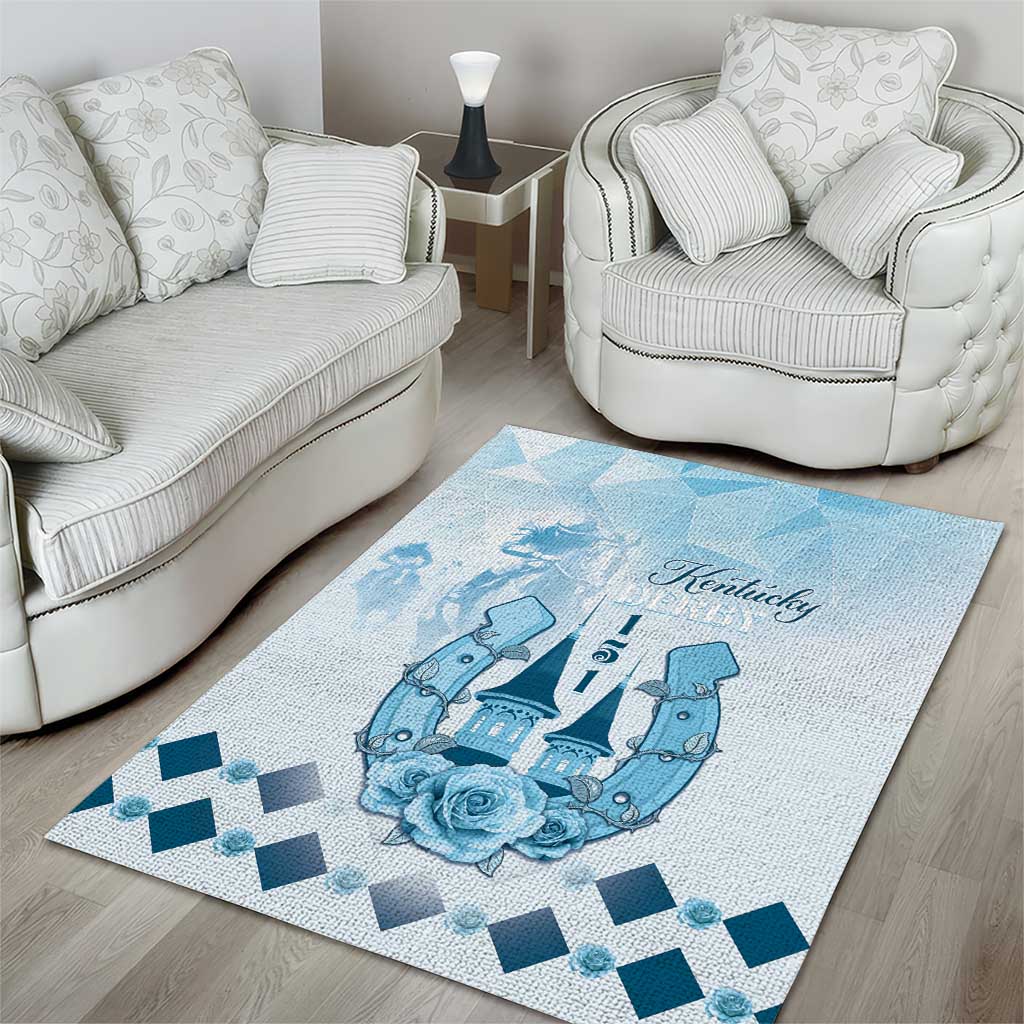 Kentucky Horse Racing Area Rug 151st Anniversary Blue Version LT05