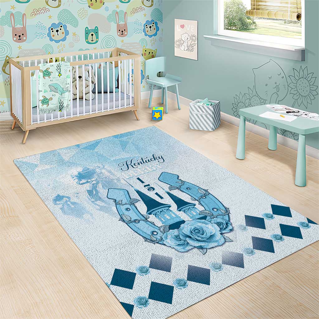 Kentucky Horse Racing Area Rug 151st Anniversary Blue Version LT05