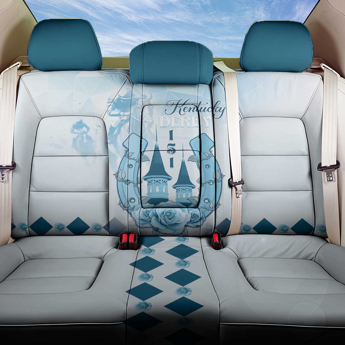 Kentucky Horse Racing Back Car Seat Cover 151st Anniversary Blue Version LT05
