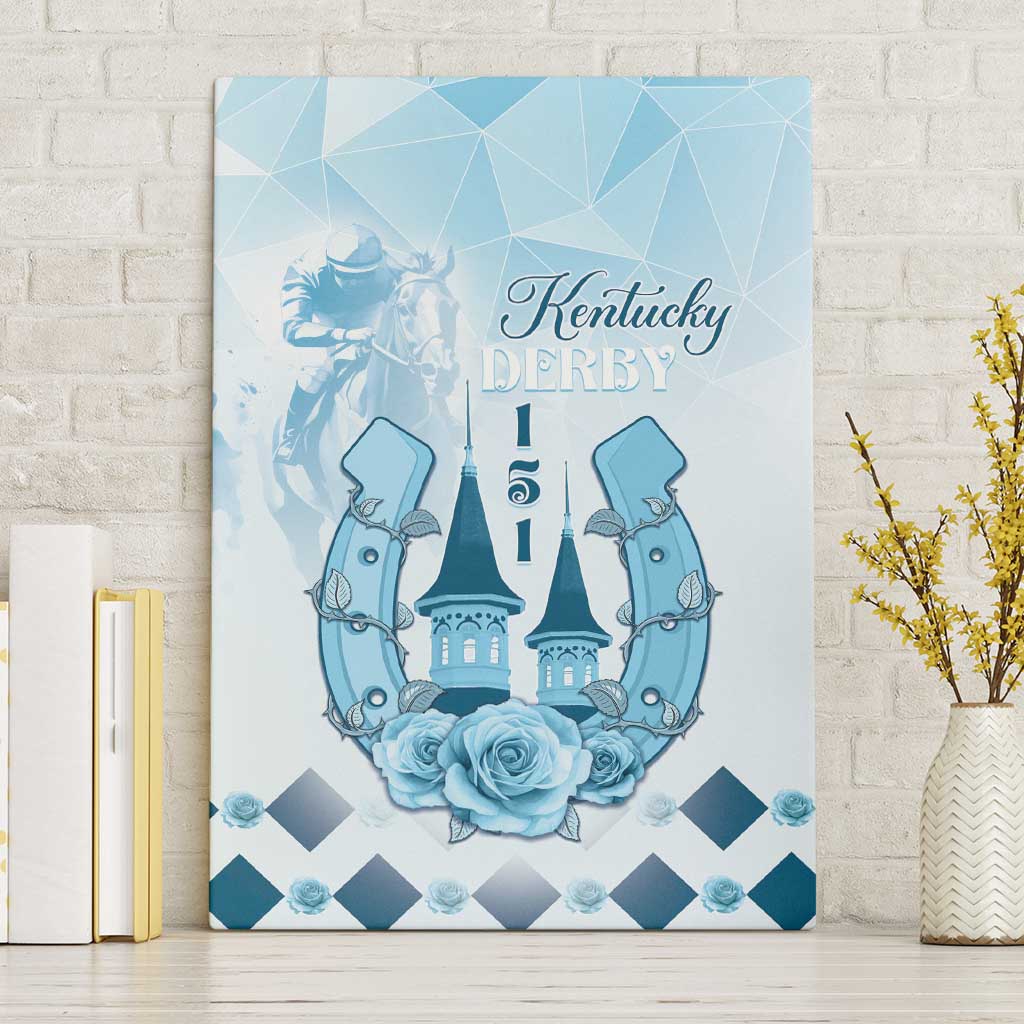 Kentucky Horse Racing Canvas Wall Art 151st Anniversary Blue Version LT05