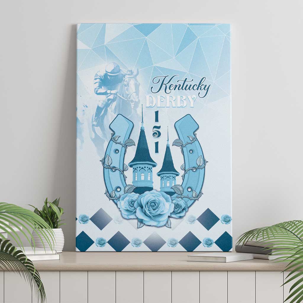 Kentucky Horse Racing Canvas Wall Art 151st Anniversary Blue Version LT05
