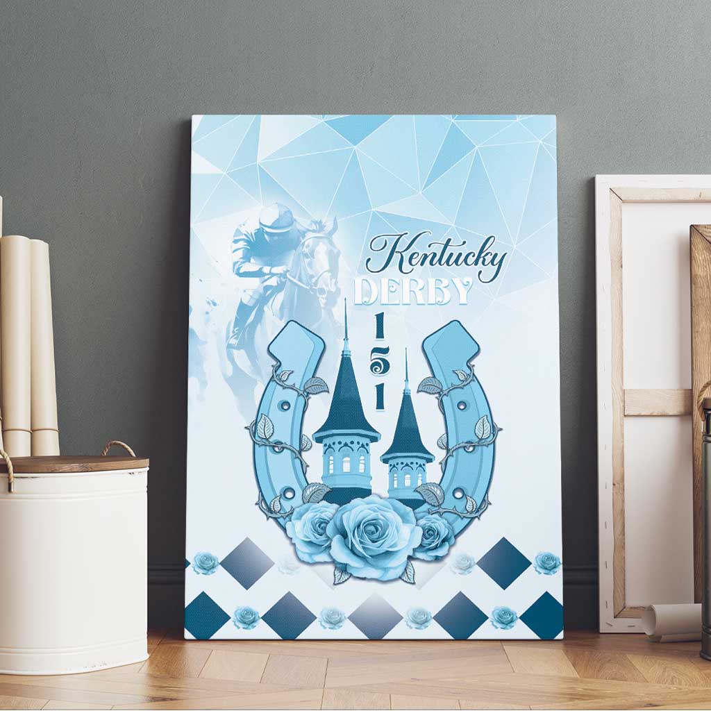 Kentucky Horse Racing Canvas Wall Art 151st Anniversary Blue Version LT05