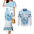 Kentucky Horse Racing Couples Matching Mermaid Dress and Long Sleeve Button Shirt 151st Anniversary Blue Version LT05